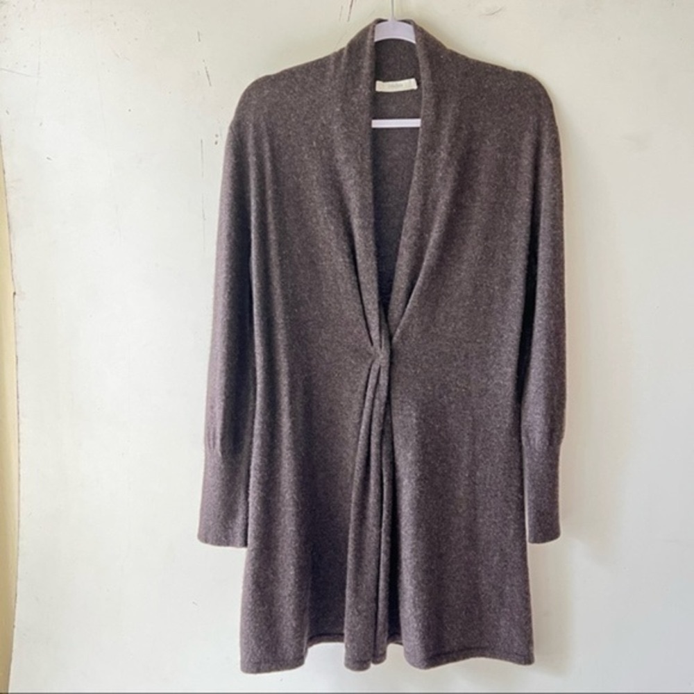 Neiman Marcus Cashmere Cardigan Full Length 1 Button Closure Snap